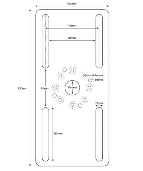 Placa de montaje de X-Pole para sistemas de vigas y armaduras