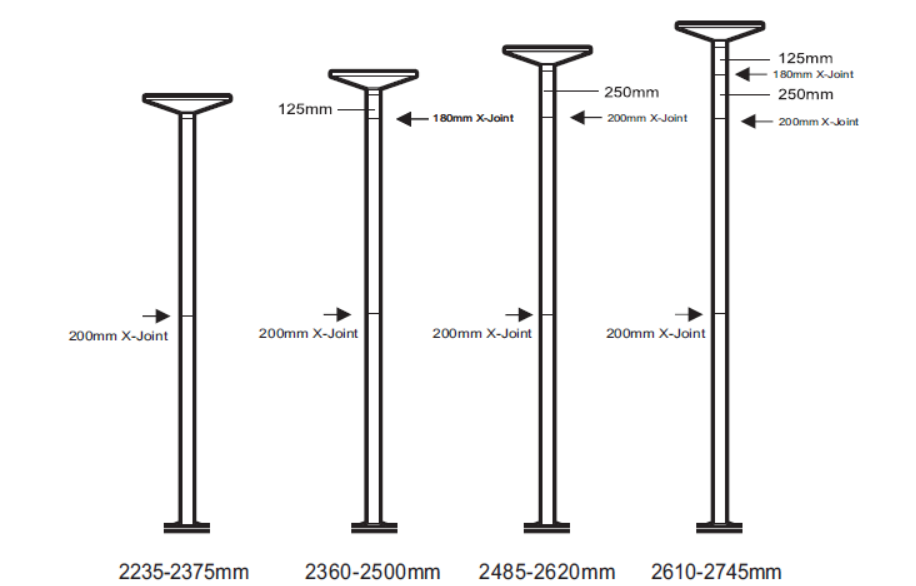 X-Pole Height Chart - NS